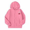 thumbnail image 1 of JAJAHO Girls Zip Up Hoodie Sweatshirt With Pockets Cherry Print Long Sleeve Jacket For Kids 5-14Y, 1 of 6