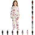thumbnail image 1 of JAJAHO Halloween Girls Pajama Set Long Sleeve Shirt Long Pants Pajamas Kids Cute Pattern Pj Sets Sleepwear For 3-14Y, 1 of 4