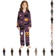 thumbnail image 1 of JAJAHO Halloween Girls Pajama Set Long Sleeve Shirt Long Pants Pajamas Kids Cute Pattern Pj Sets Sleepwear For 3-14Y, 1 of 4