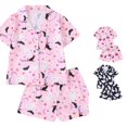 thumbnail image 1 of JAJAHO Halloween Girls Pajamas Button Front Top And Shorts Set Short Sleeve Kids 2 Piece Pj Set, Sizes 4-7T, 1 of 8