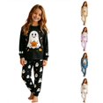 thumbnail image 1 of JAJAHO Halloween Kids Pajamas Boy Girl Long Sleeve Top And Pants Set Ghost Sleepwear 2 Piece Set 2-10Y, 1 of 7
