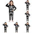thumbnail image 1 of JAJAHO Halloween Kids Pajamas Girls Boys Skeleton Pajama Long Sleeve Top And Pant 2 Piece Pjs 2-10Y, 1 of 4