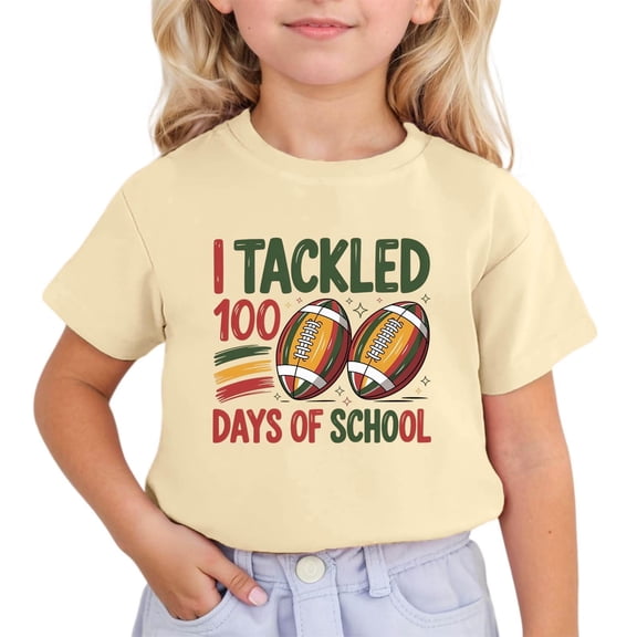 JAJAHO Happy 100 Days Of School Shirts For Kids Boys Girls Graphic Tee Short Sleeve T Shirt Round Neck Casual Top Happy 100Th Of School Days Stylish Tops