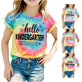thumbnail image 1 of JAJAHO Happy First Day Of School Shirt Girls Kindergarten To 3rd Grade Tie Dye Graphic Tees, 1 of 5