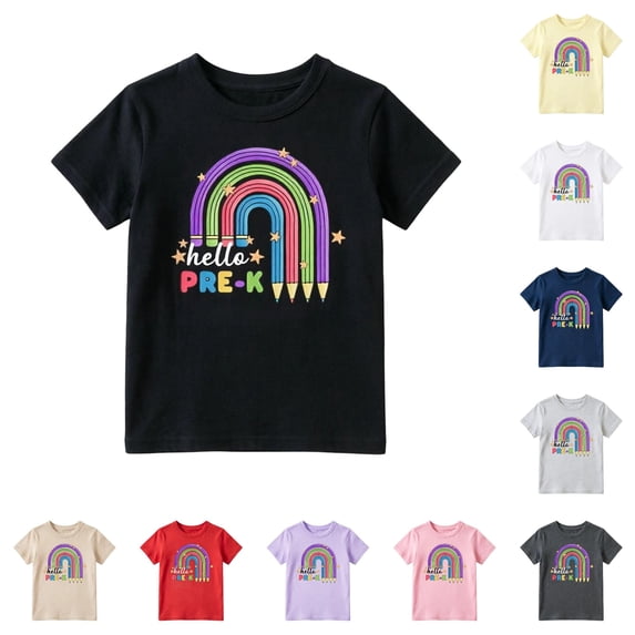 JAJAHO Hello Preschool Shirt Toddler Kids 1st Day of Preschool Shirt Boys Girls Back to School Clothes