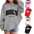 thumbnail image 1 of JAJAHO Hoodies For Girls Brooklyn Sweatshirt Oversized Long Sleeve Fall Winter Pullover Tops, Sizes 3-12Y, 1 of 4