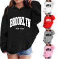 thumbnail image 1 of JAJAHO Hoodies For Girls Brooklyn Sweatshirt Oversized Long Sleeve Fall Winter Pullover Tops, Sizes 3-12Y, 1 of 4
