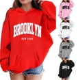 thumbnail image 1 of JAJAHO Hoodies For Girls Brooklyn Sweatshirt Oversized Long Sleeve Fall Winter Pullover Tops, Sizes 3-12Y, 1 of 4
