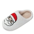 thumbnail image 1 of JAJAHO Indoor Christmas Kids Slippers Winter Warm Fuzzy Santa Embroidery For Boys Girls Lightweight Soft Sole Home Footwear Comfort Slippers, 1 of 8