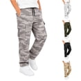 thumbnail image 1 of JAJAHO Kids Boys Cargo Jogger Pants With Multi Pockets Camouflage Casual Drawstring Loose Straight Leg Pants 5-16Y, 1 of 5