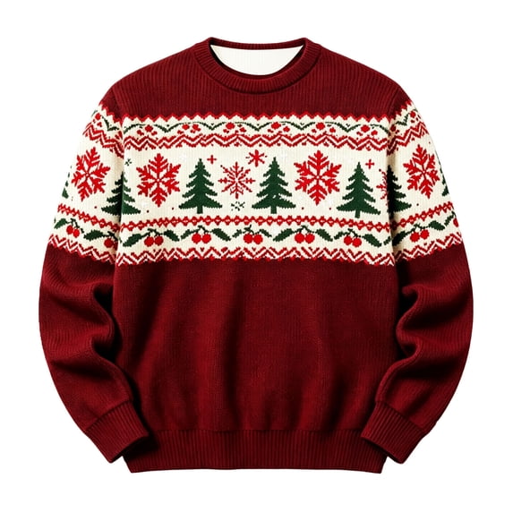 JAJAHO Kids Boys Christmas Sweatshirt Christmas Tree Print Crew Neck Pullover Xmas Holiday Tops For 2-14 Years