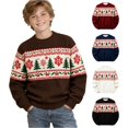 thumbnail image 1 of JAJAHO Kids Boys Christmas Sweatshirt Christmas Tree Print Crew Neck Pullover Xmas Holiday Tops For 2-14 Years, 1 of 5