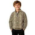 thumbnail image 1 of JAJAHO Kids Boys Leopard Neck Sweatshirt Quarter Zip Pullover Long Sleeve Sweatshirts 2-14Y, 1 of 6