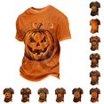 thumbnail image 1 of JAJAHO Kids Boys Pumpkin T Shirt Halloween Shirt Short Sleeve Crew Neck Pumpkin Graphic Tees 2-13Y, 1 of 4