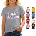 thumbnail image 1 of JAJAHO Kids Girls First Day Of Kindergarten Shirt Back to School Tees Tops Short Sleeve Crew Neck T Shirts, 1 of 5