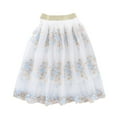 thumbnail image 1 of JAJAHO Kids Girls Tutu Skirts Floral Embroidery Mesh Layered Pleated Midi Skirts Tulle Dance Versatile Skirt, 1 of 7