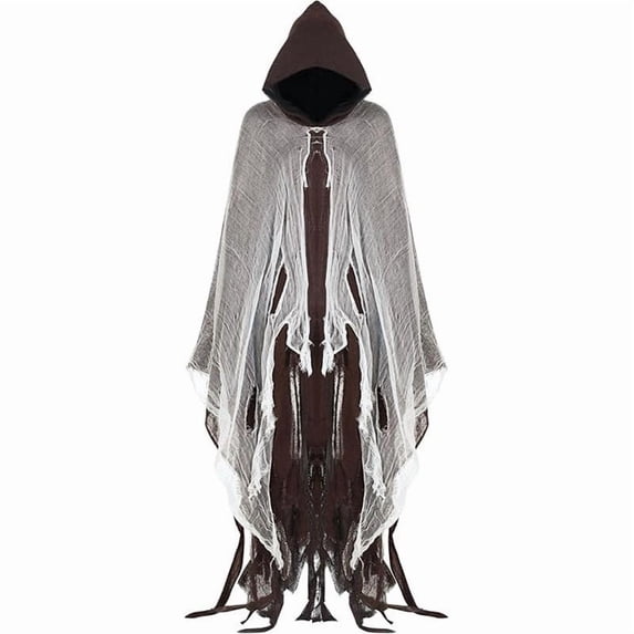 JAJAHO Kids Halloween Cape Distressed Hooded Gothic Cloak For Boys And Girls Halloween Party Outfit