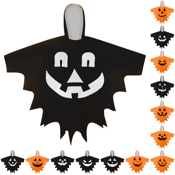 JAJAHO Kids Halloween Capes Boys Girls Pumpkin Face Cloak Hoodies Party Accessories 4-12Y