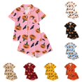thumbnail image 1 of JAJAHO Kids Halloween Pajamas Set Boys Girls Short Sleeve Pumpkin Pajama Button Down 2 Piece Pjs 3-14Y, 1 of 9