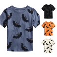 thumbnail image 1 of JAJAHO Kids Halloween T Shirts Bat Print Short Sleeve Crew Neck Graphic Tees For Boys Girls 4-13Y, 1 of 4