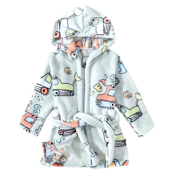 JAJAHO Kids Hooded Flannel Bathrobe Swim And Beach Cover Up Robe For Boys Girls, Sizes 1-8Y