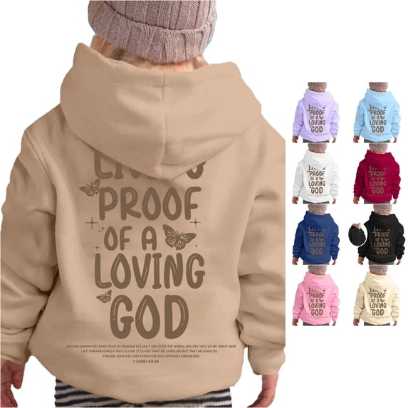 JAJAHO Kids Hoodies Boys Girls Letter Printed Oversized Long Sleeve Sweatshirts Fall Winter Pullover Tops 2-13Y