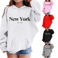 thumbnail image 1 of JAJAHO Kids Hoodies For Girls New York Long Sleeve Oversized Sweatshirts, Sizes 3-14Y, 1 of 4