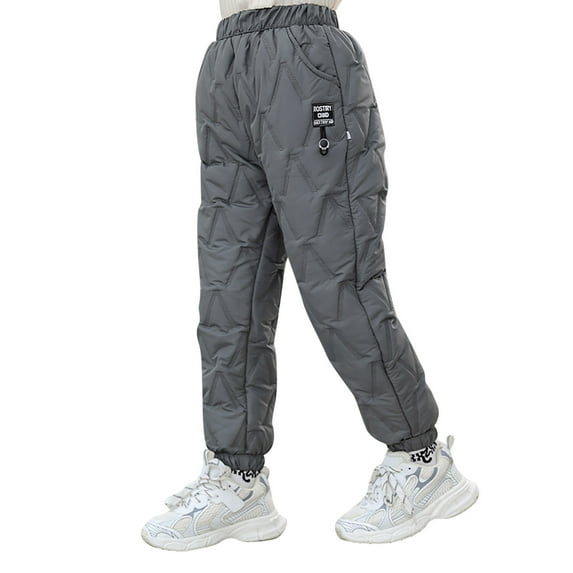JAJAHO Kids Snow Pants Boys Insulated Waterproof Ski Pants Breathable Winter Gear Elastic Waist Ankle-Tied Versatile Trousers