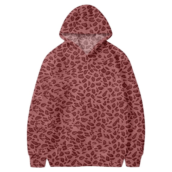 JAJAHO Kids Sweatshirts Boys Girls Leopard Hoodies Y2k Long Sleeve Fall Pullover Hoody Top 2-12Y