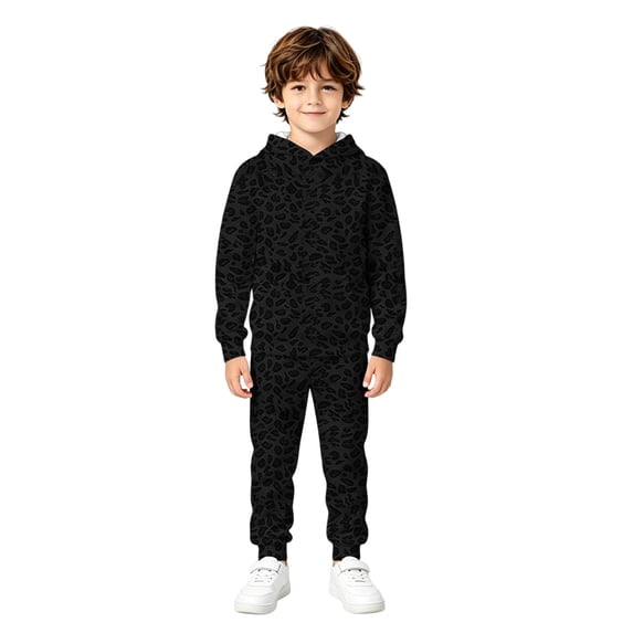 JAJAHO Kids Sweatsuit Boys Girls Leopard Outfit Long Sleeve Hoodies And Sweatpants 2 Piece Set 3-13Y