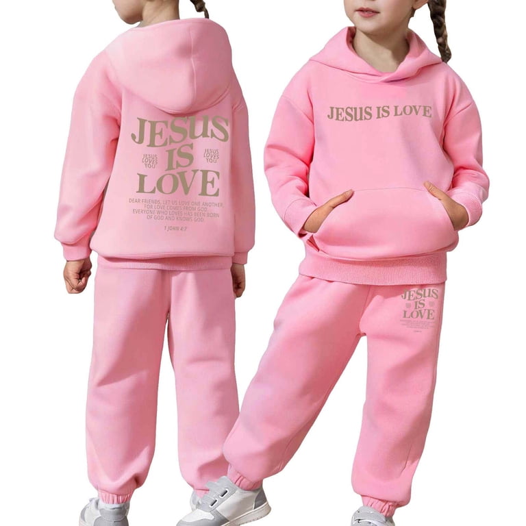 JAJAHO Kids Sweatsuit Set For Boys Girls Athletic 2 Piece Soft