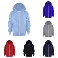 thumbnail image 1 of JAJAHO Kids Zip Up Hoodies Boys Girls Long Sleeve Sweatshirts Unisex Solid Color Loose Fit Track Jacket 3-12Y, 1 of 6