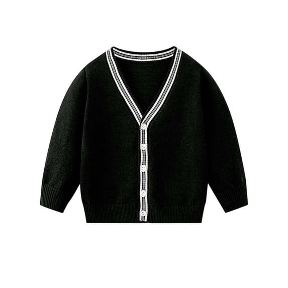 JAJAHO Knit Cardigan Sweater For Kids Boys Girls Unisex Long Sleeve V Neck Button Up Jacket Lightweight Outerwear Classic Clothing Preppy Style Comfortable Tops