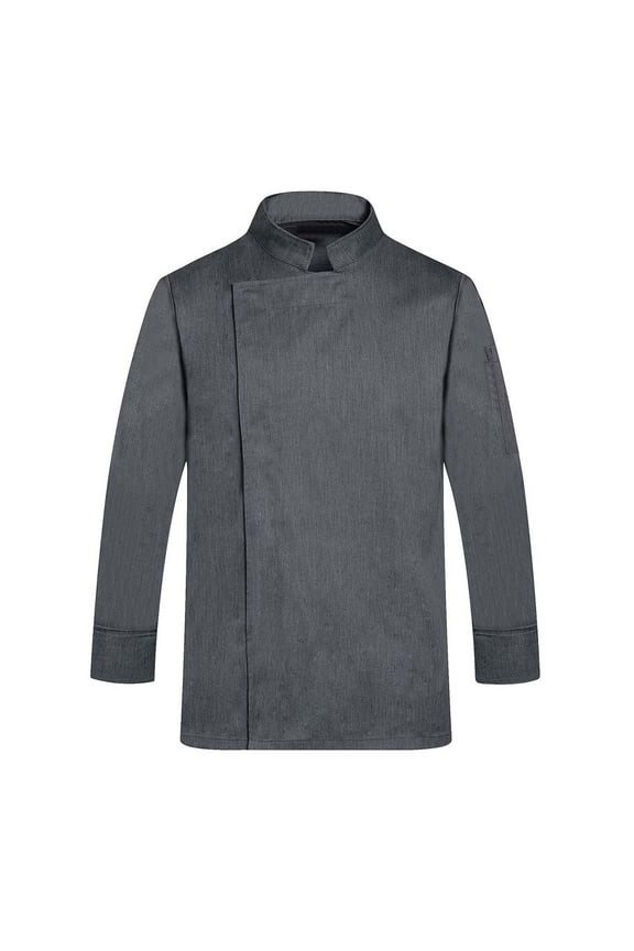 Men's Chef T Shirts 3/4 Sleeve Uniform Cook Jacket Stand Collar Restaurant Kitchen Work Breathable Clothes Versatile Tops