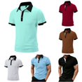 thumbnail image 1 of JAJAHO Men's Polo Shirts Short Sleeve Color Block Regular Fit Summer Breathable Mesh Business Golf Shirts Soft Tops, 1 of 5