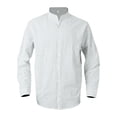 thumbnail image 1 of JAJAHO Men's Striped Stand Collar Shirts Button Up Shirt Long Sleeve Regular Fit Business Casual Wear Lightweight Fall Spring Stylish Tops, 1 of 9