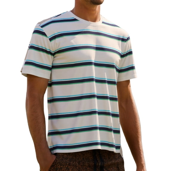 JAJAHO Men's T Shirt Summer Top Striped Short Sleeve Crewneck Loose Fit Soft Comfortable Tee Shirts Casual Daily Wear Versatile Tops