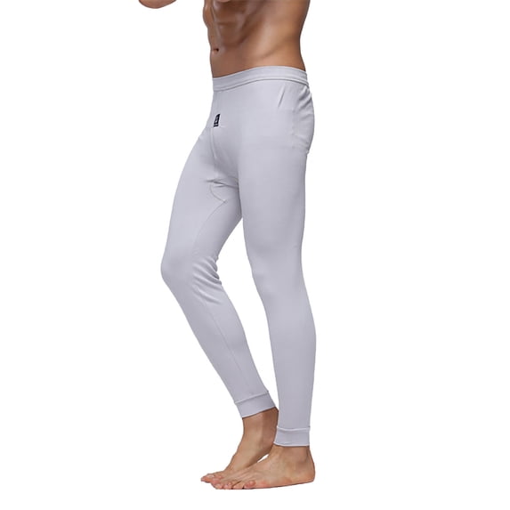 JAJAHO Men's Thermal Underwear Long Johns Bottoms Tights Base Layer Pants Solid Color Comfort Sports Leggings Soft Trousers