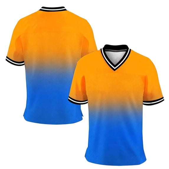 JAJAHO Mens Active Quick Dry V Neck T Shirt Casual Gradient Print Breathable Mesh Raglan Short Sleeve Athletic Running Gym Tees Comfy Tops