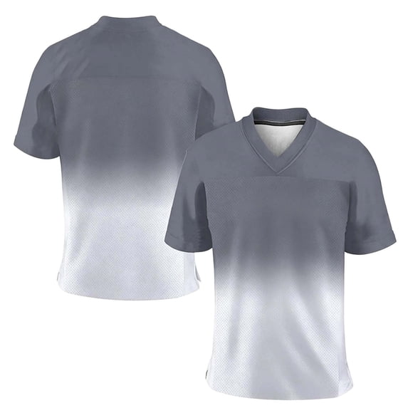 JAJAHO Mens Active Quick Dry V Neck T Shirt Casual Gradient Print Breathable Mesh Raglan Short Sleeve Athletic Running Gym Tees Soft Tops