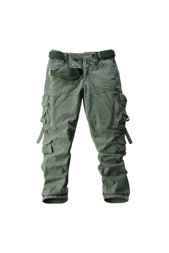 Mens Cargo Pants Summer Utility Outdoor Training Multiple Pocket Workwear Pants Flat Front Loose Fit Fishing Climbing Stylish Trousers