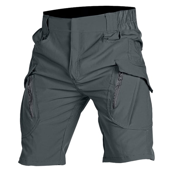JAJAHO Mens Cargo Shorts Casual Outdoor Lightweight Semi Elastic Waist Stretch Work Shorts With Zipper Pockets Fishing Stylish Bottoms