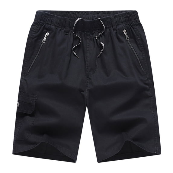 JAJAHO Mens Cargo Shorts Outdoor Sports Casual Drawstring Waist Loose Fit Lightweight Workwear Shorts With Zipper Pockets Versatile Bottoms