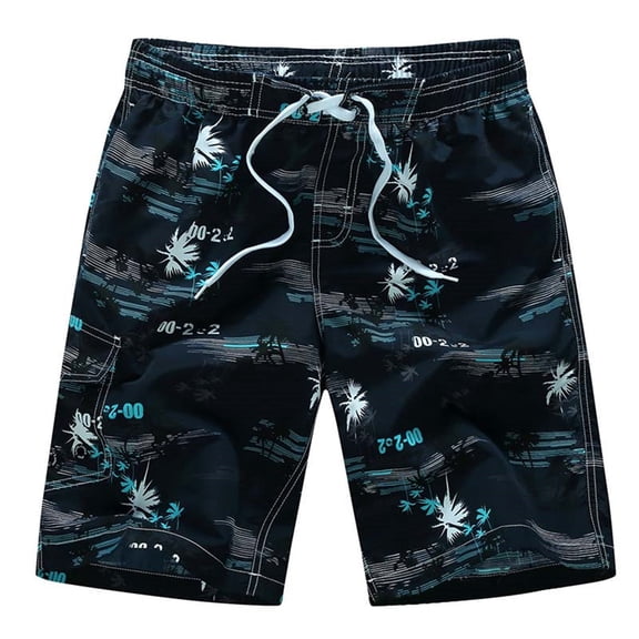 JAJAHO Mens Cargo Shorts Summer Coconut Tree Printed Loose Fit Casual Drawstring Beach Shorts With Multi Pockets Soft Bottoms