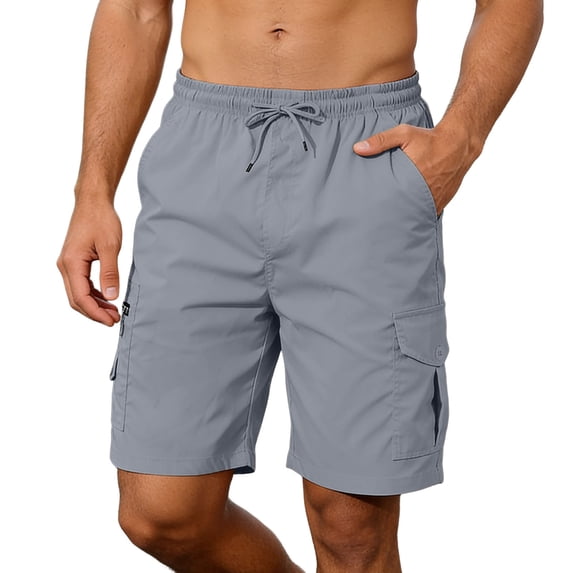 JAJAHO Mens Casual Cargo Shorts With Multiple Pockets Loose Fit Comfortable Lightweight Outdoor Summer Work Shorts Hiking Travel Daily Wear Soft Trousers