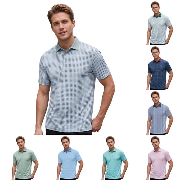 JAJAHO Mens Casual Polo Shirts Summer Breathable Mesh Short Sleeve Golf Shirts Moisture Wicking Workout Versatile Tops