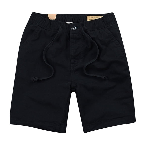 JAJAHO Mens Casual Summer Shorts Outdoor Sports Solid Color Loose Fit Straight Leg Drawstring Shorts Trendy Bottoms