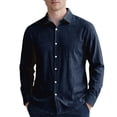 thumbnail image 1 of JAJAHO Mens Dress Shirts Textured Linen Long Sleeve Business Casual Button Down Collared Shirt Formal Wedding Wear Classic Tops, 1 of 4