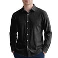 thumbnail image 1 of JAJAHO Mens Dress Shirts Textured Linen Long Sleeve Business Casual Button Down Collared Shirt Formal Wedding Wear Trendy Tops, 1 of 4