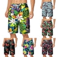 thumbnail image 1 of JAJAHO Mens Hawaiian Beach Shorts Tropical Printed Drawstring Elastic Waist Breathable Mesh Summer Shorts Soft Bottoms, 1 of 5